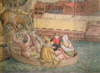 Kampagne von Kaiser Karl V. gegen die Türken in Tunis 1535: die Schlacht von Goletta, (Detail) von Jan Cornelisz Vermeyen